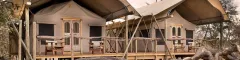 Two canvas safari tents with private decks in botswana